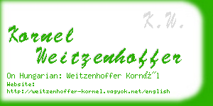 kornel weitzenhoffer business card